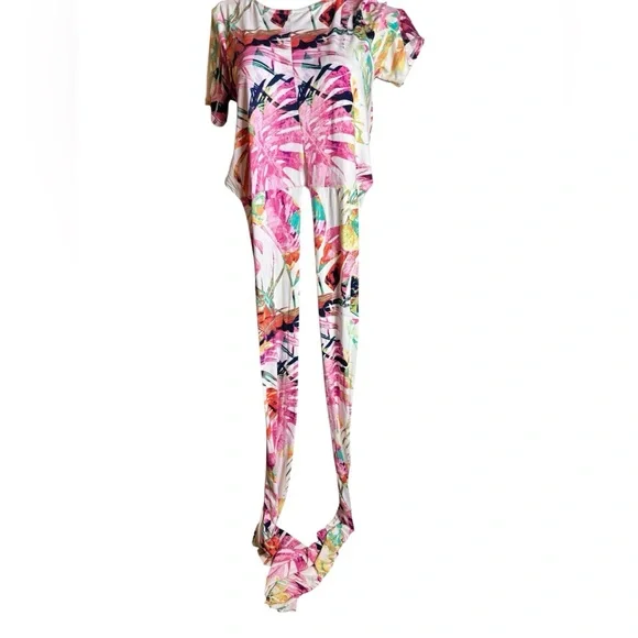 The Curve by Judani 3X Maki Skirt Top Crop Tie Wrap Shirt Floral 2 PC - Picture 10 of 12